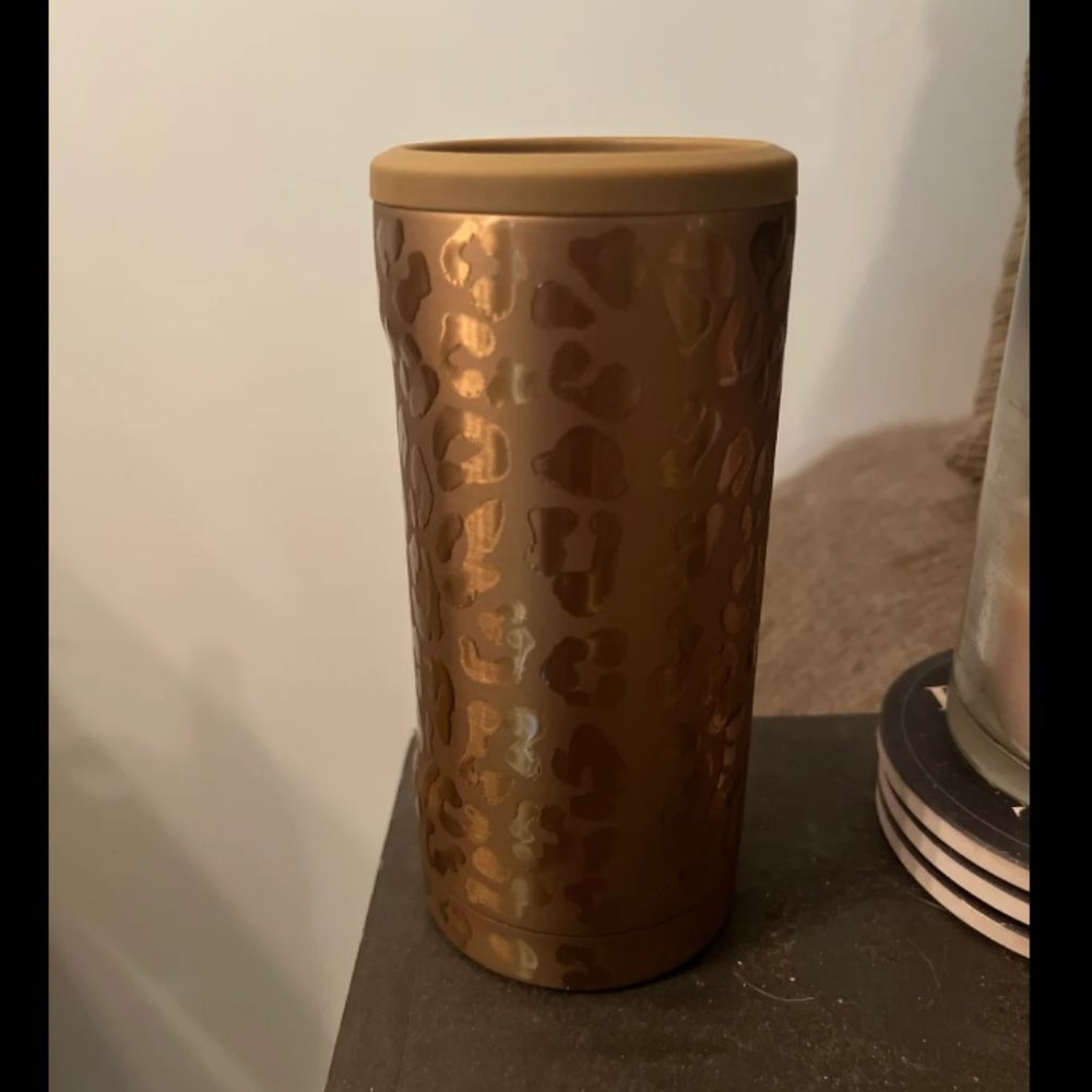 Gold Leopard Brumate 12oz Skinny Coozie